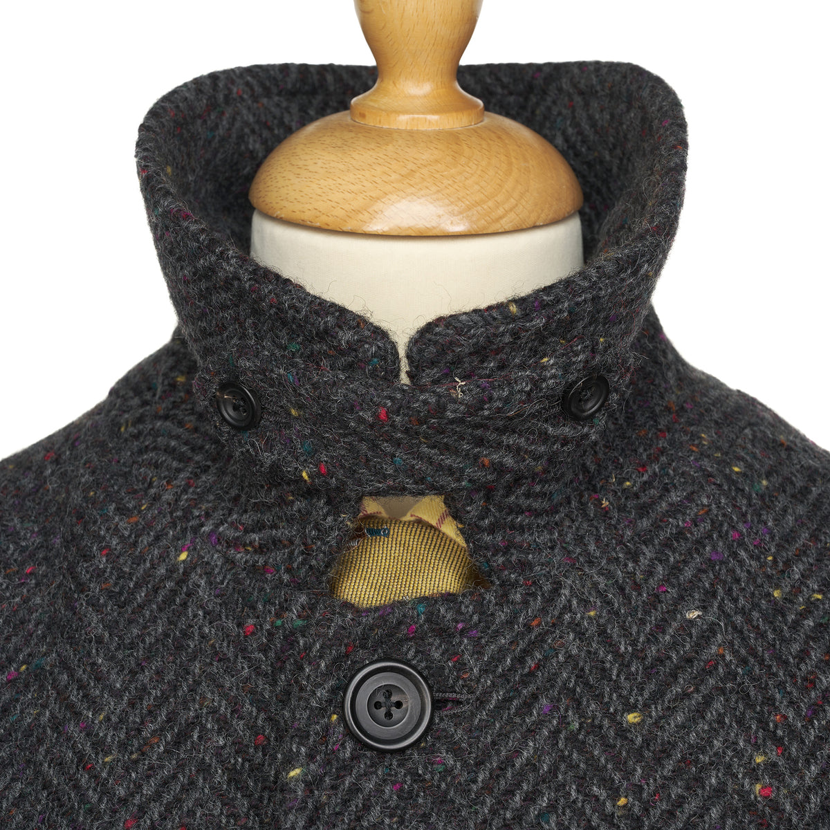 Grey Herringbone Donegal Follifoot Coat