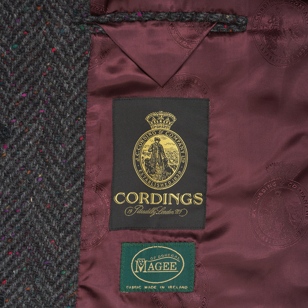 Grey Herringbone Donegal Follifoot Coat