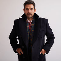 Navy Double Breasted Polo Coat