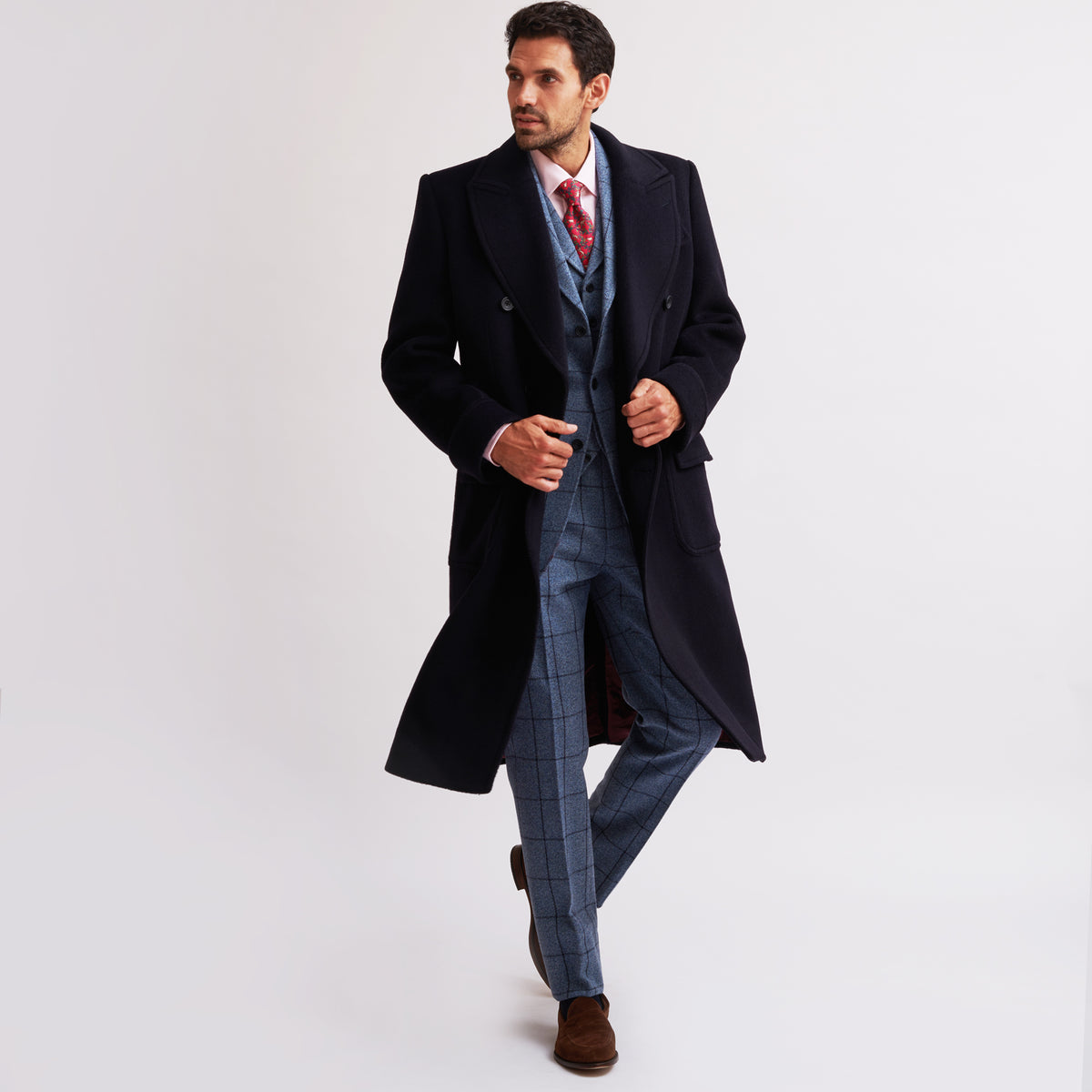 Navy Double Breasted Polo Coat
