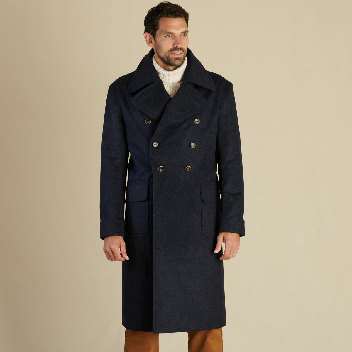Navy Charcoal Coldstream Loden Coat