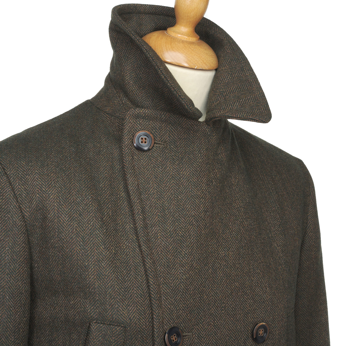 Conrad Herringbone Tweed Car Coat