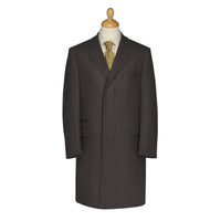 Brown Calder Herringbone Covert Coat