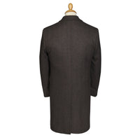 Brown Calder Herringbone Covert Coat