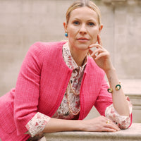 Fuchsia Fringe Crop Jacket