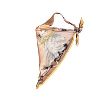 Hold Your Horses Large Square Pink Silk Scarf