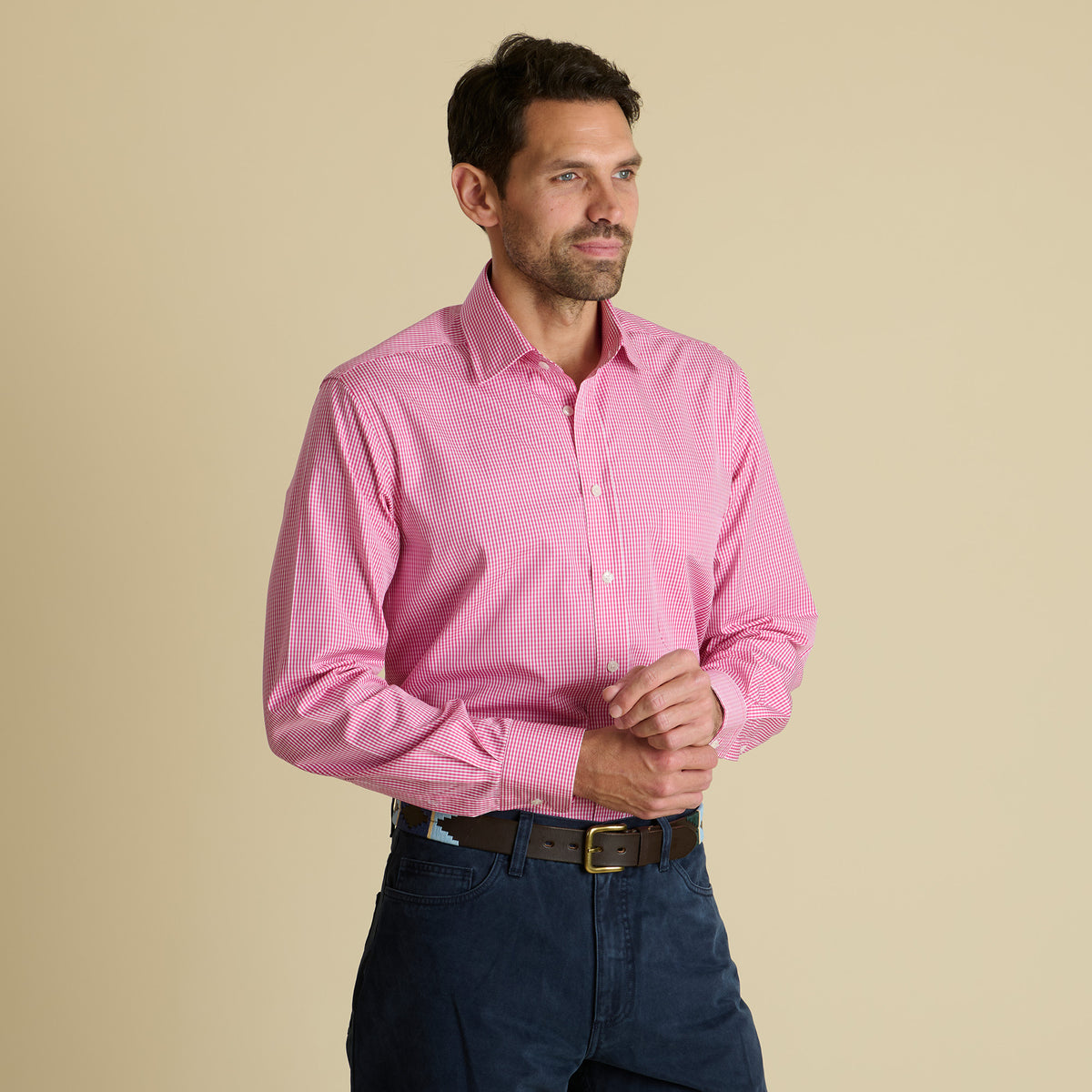 Red Holt Gingham Poplin Shirt
