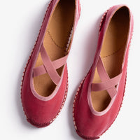 Penelope Chilvers Rose Pink Chico Velvet Espadrilles