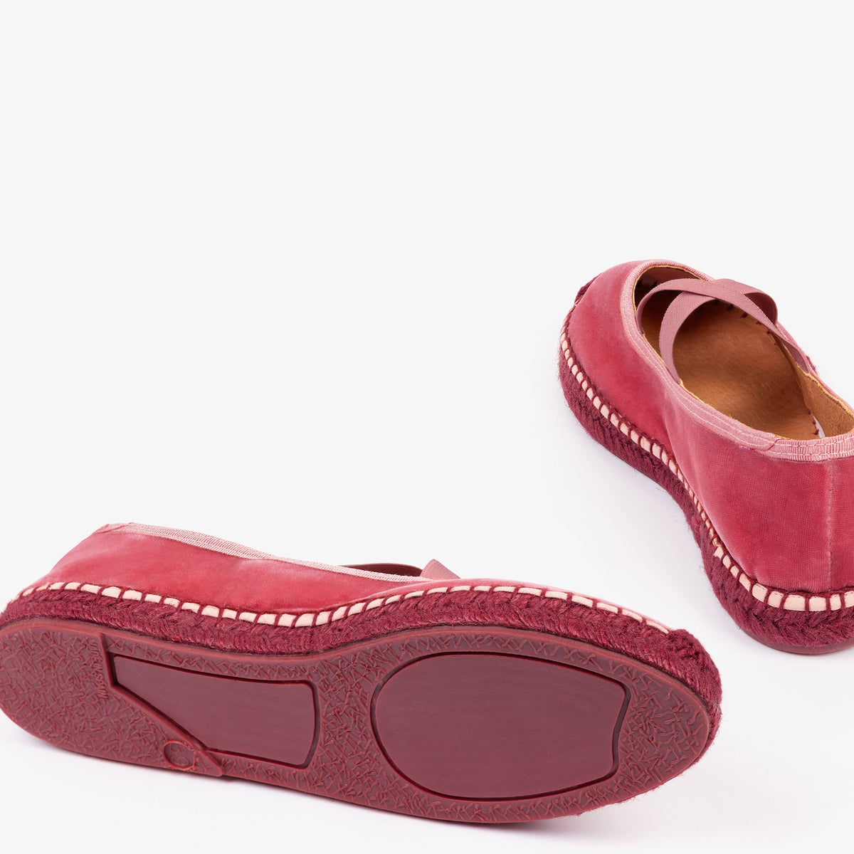 Penelope Chilvers Rose Pink Chico Velvet Espadrilles