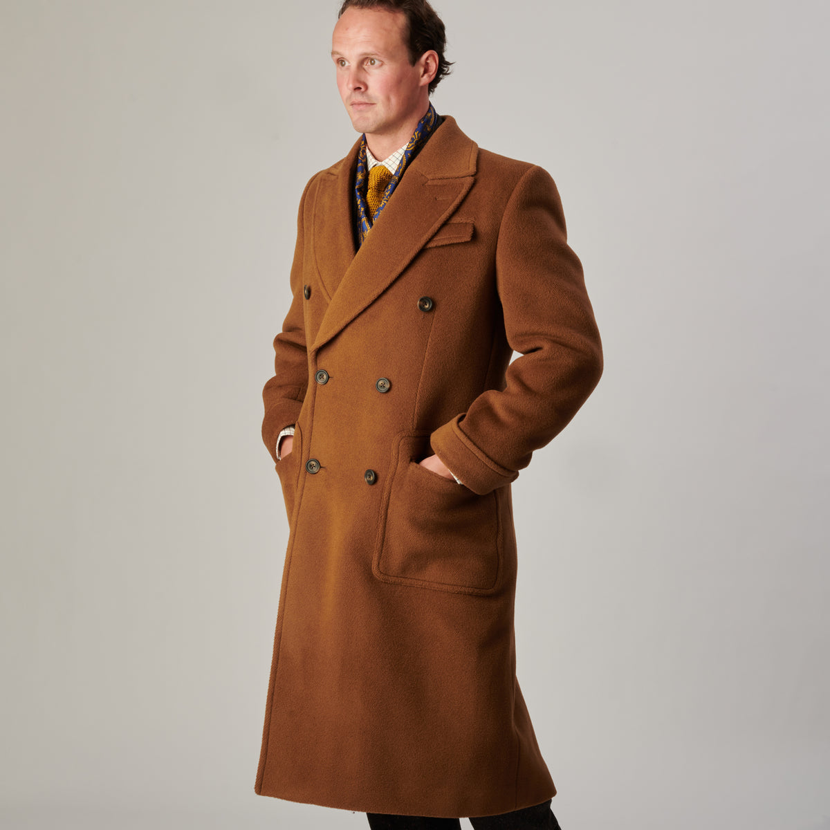 Chestnut Double Breasted Polo Coat