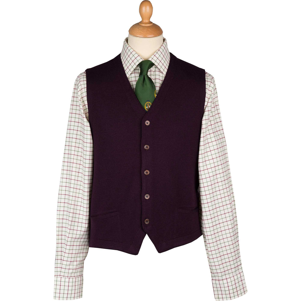 Aubergine Merino Waistcoat