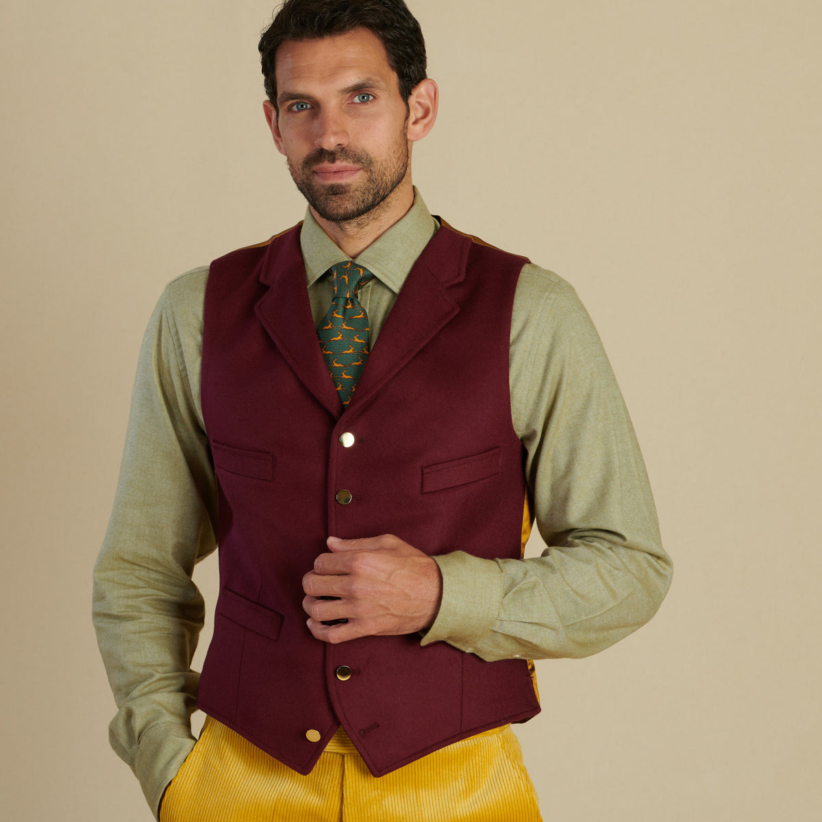 Wine Royal Doeskin Waistcoat