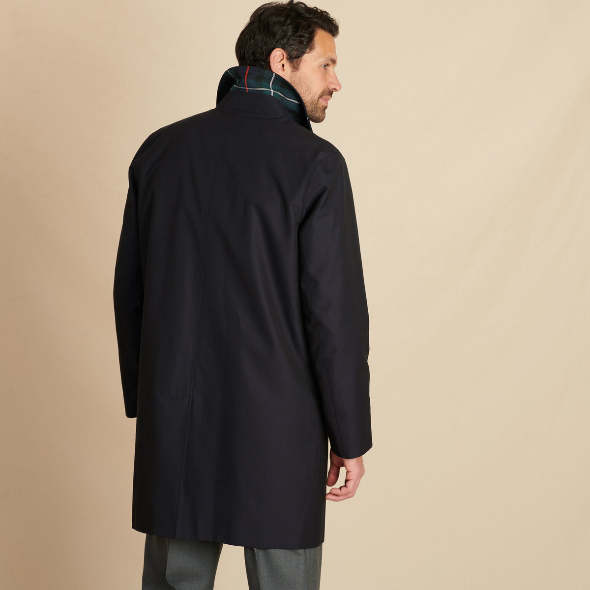 Navy English Raincoat