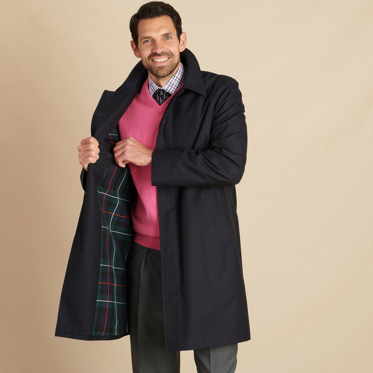 Navy English Raincoat