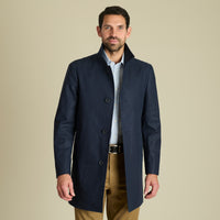 Navy Alderley Linen Raincoat