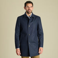 Navy Alderley Linen Raincoat