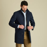 Navy Alderley Linen Raincoat