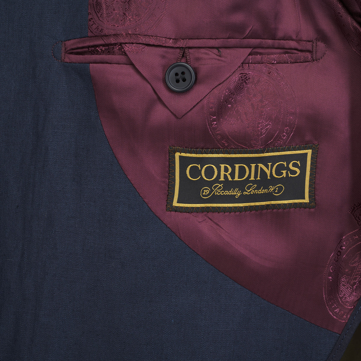 Navy Alderley Linen Raincoat