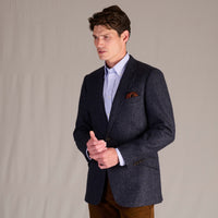 Navy Haworth Herringbone Blazer