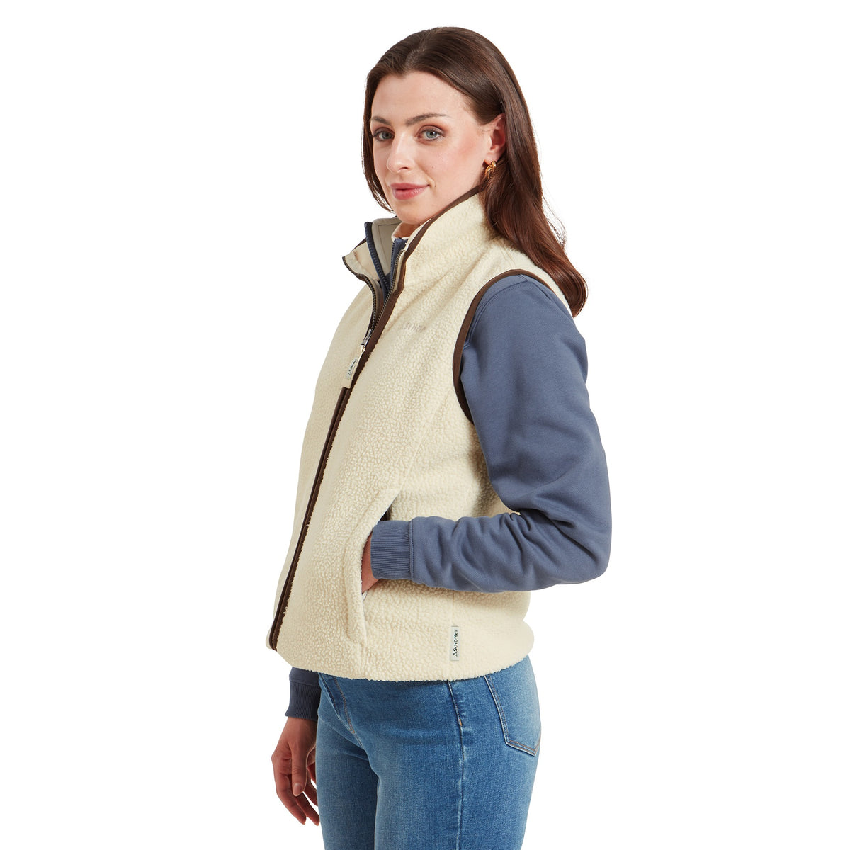 Ecru Schöffel Lyndon Retro Fleece Gilet