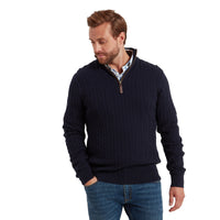 Schöffel Navy Calton Cable ¼ Zip Jumper