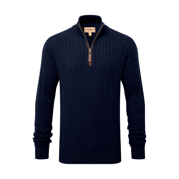 Schöffel Navy Calton Cable ¼ Zip Jumper