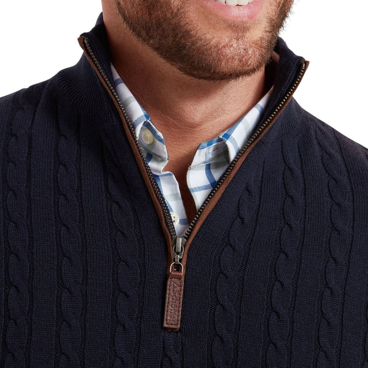 Schöffel Navy Calton Cable ¼ Zip Jumper