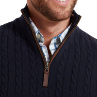 Schöffel Navy Calton Cable ¼ Zip Jumper