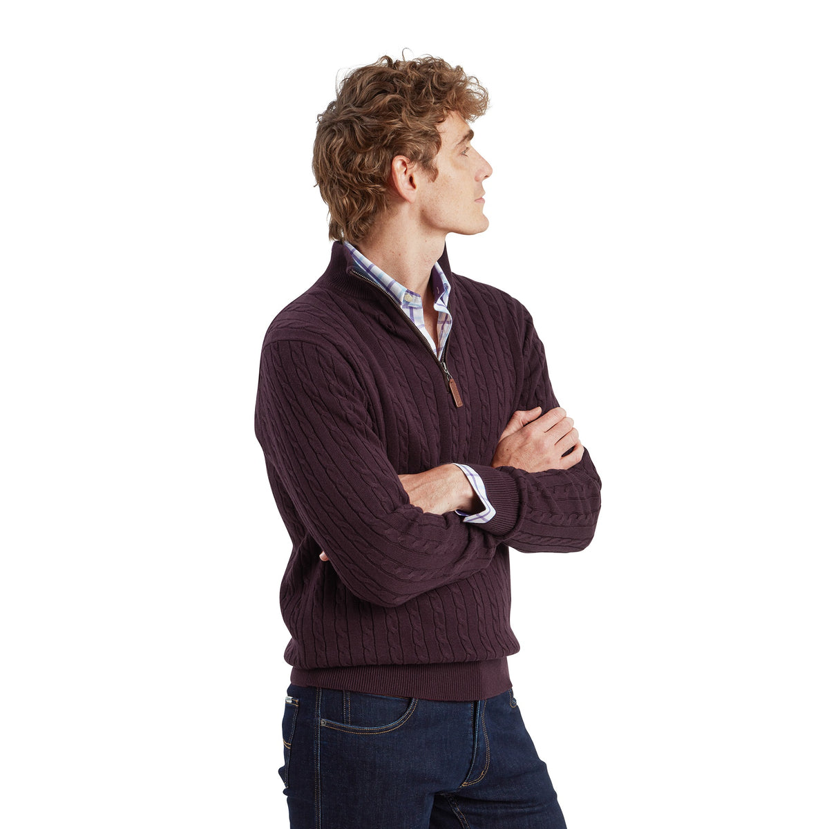 Schöffel Wine Calton Cable ¼ Zip Jumper