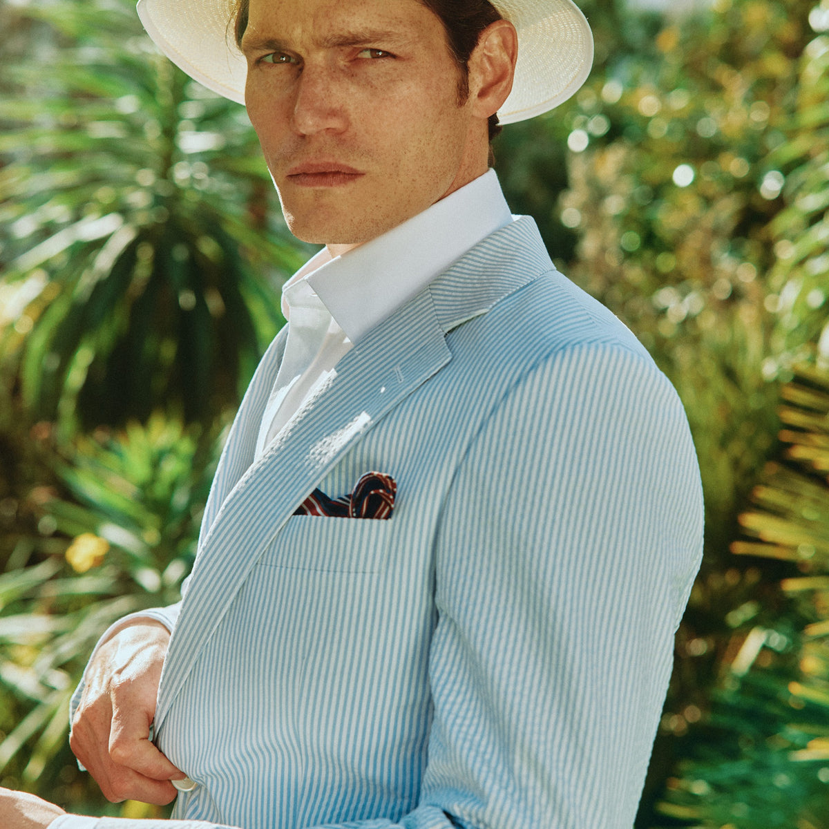Blue Zetland Seersucker Jacket