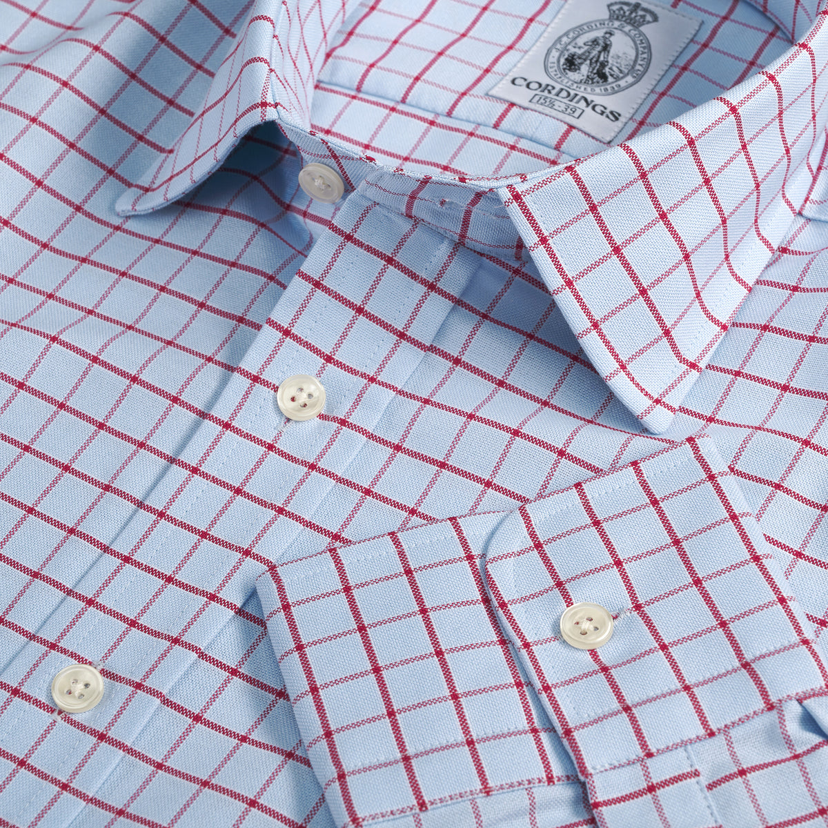 Blue Red Check Oxford Shirt