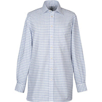 White Blue Check Brushed Oxford Shirt