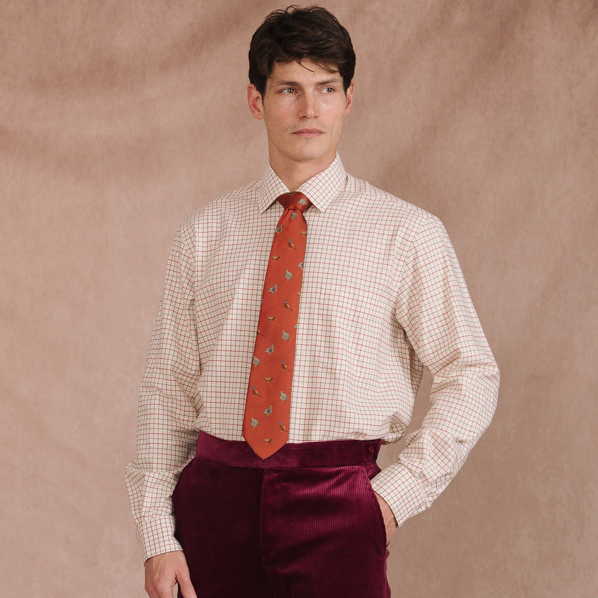 Leaf Wine Small Tattersall Shirt