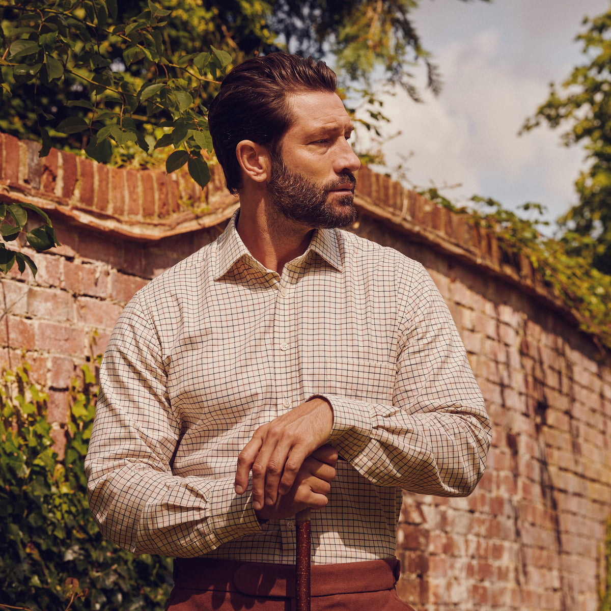 Brown Blue Small Tattersall Shirt