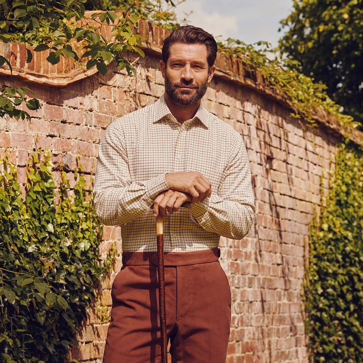 Brown Blue Small Tattersall Shirt
