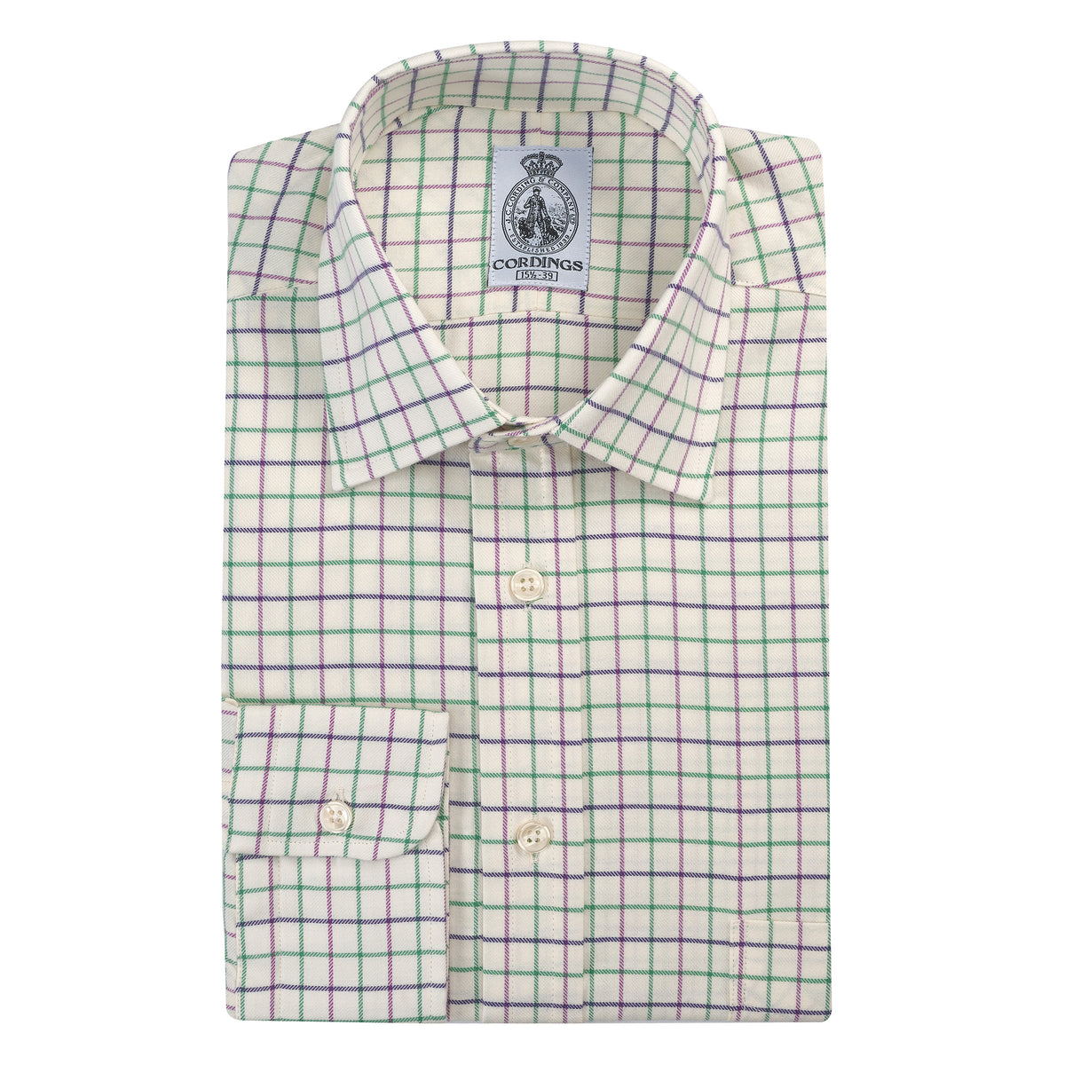Green Purple Medium Tattersall Shirt