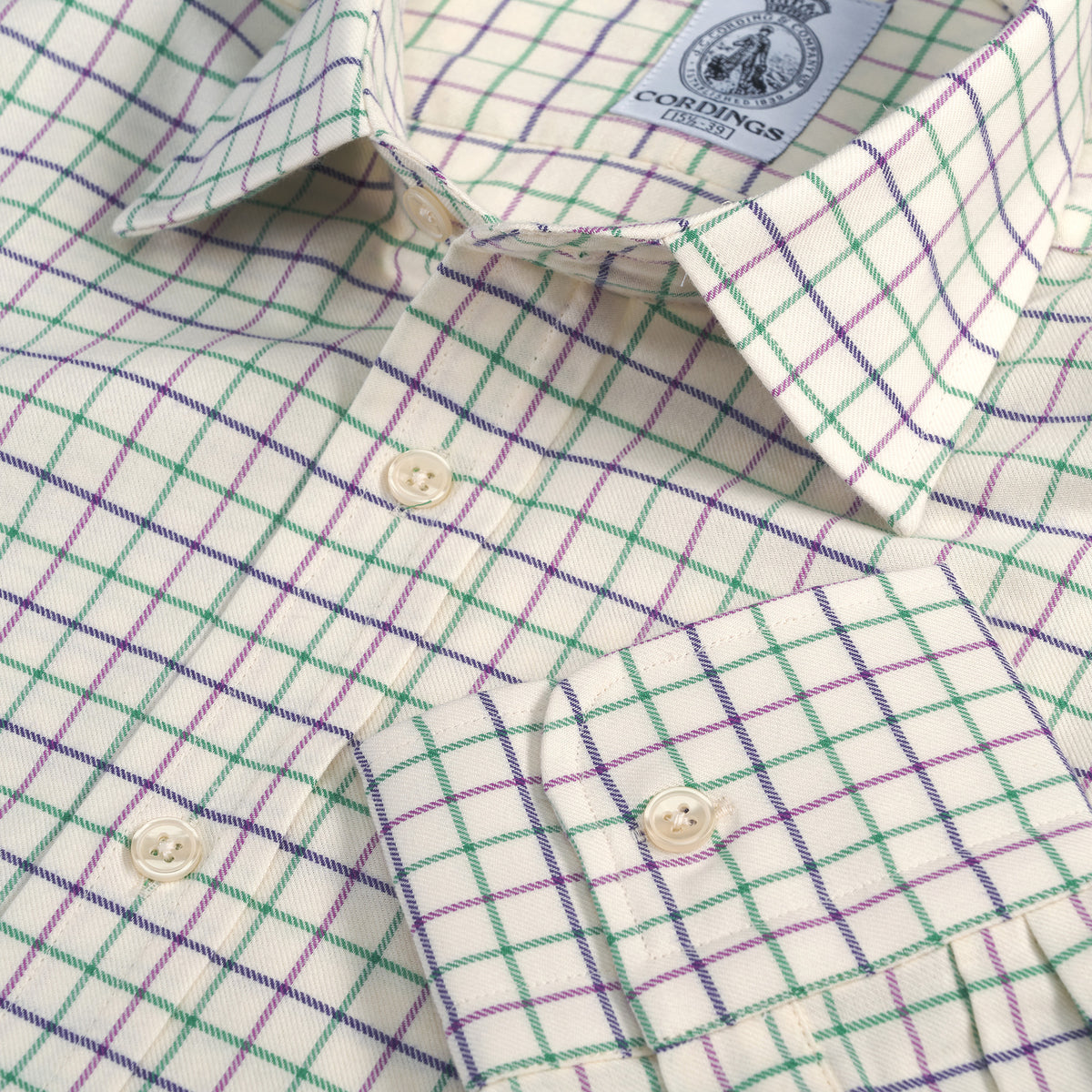 Green Purple Medium Tattersall Shirt