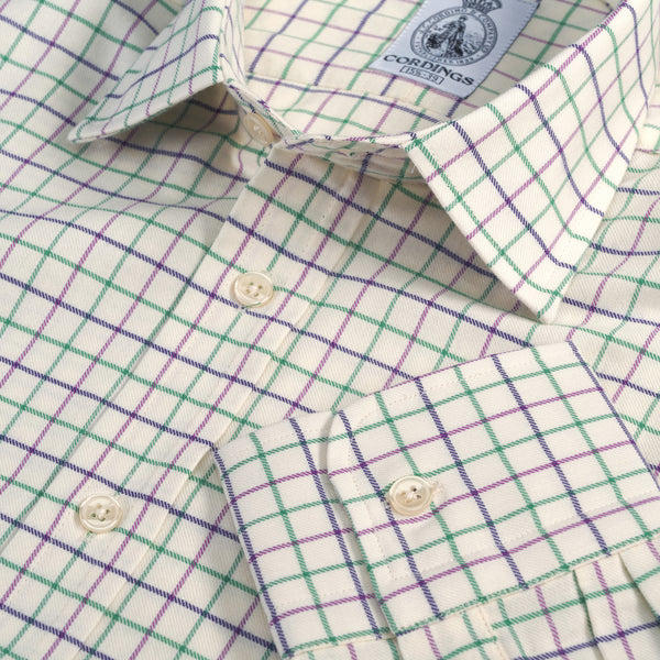 Green Purple Medium Tattersall Shirt