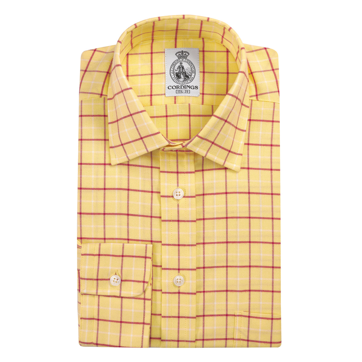 Yellow and Red Check Medium Tattersall Shirt