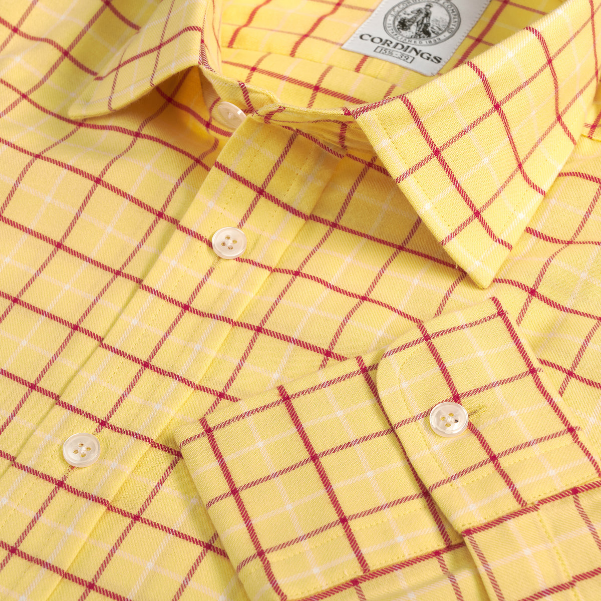 Yellow and Red Check Medium Tattersall Shirt