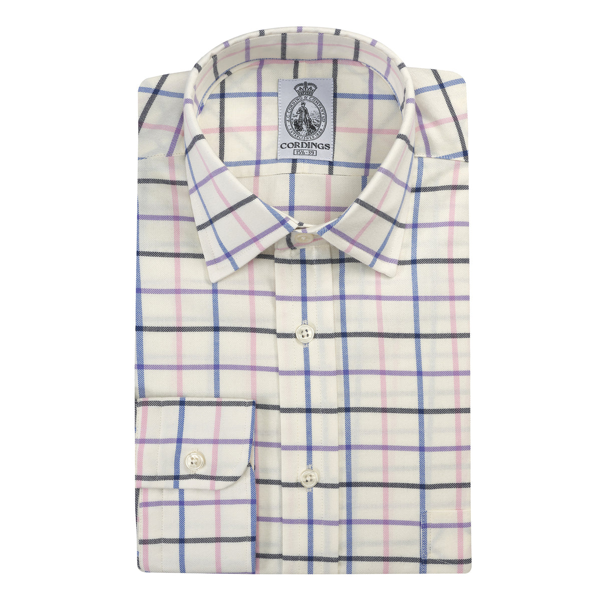 Blue Pink Large Overcheck Tattersall Shirt