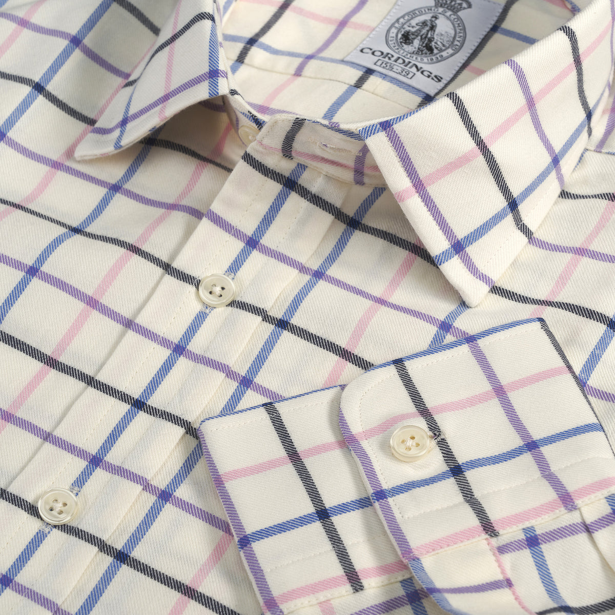 Blue Pink Large Overcheck Tattersall Shirt