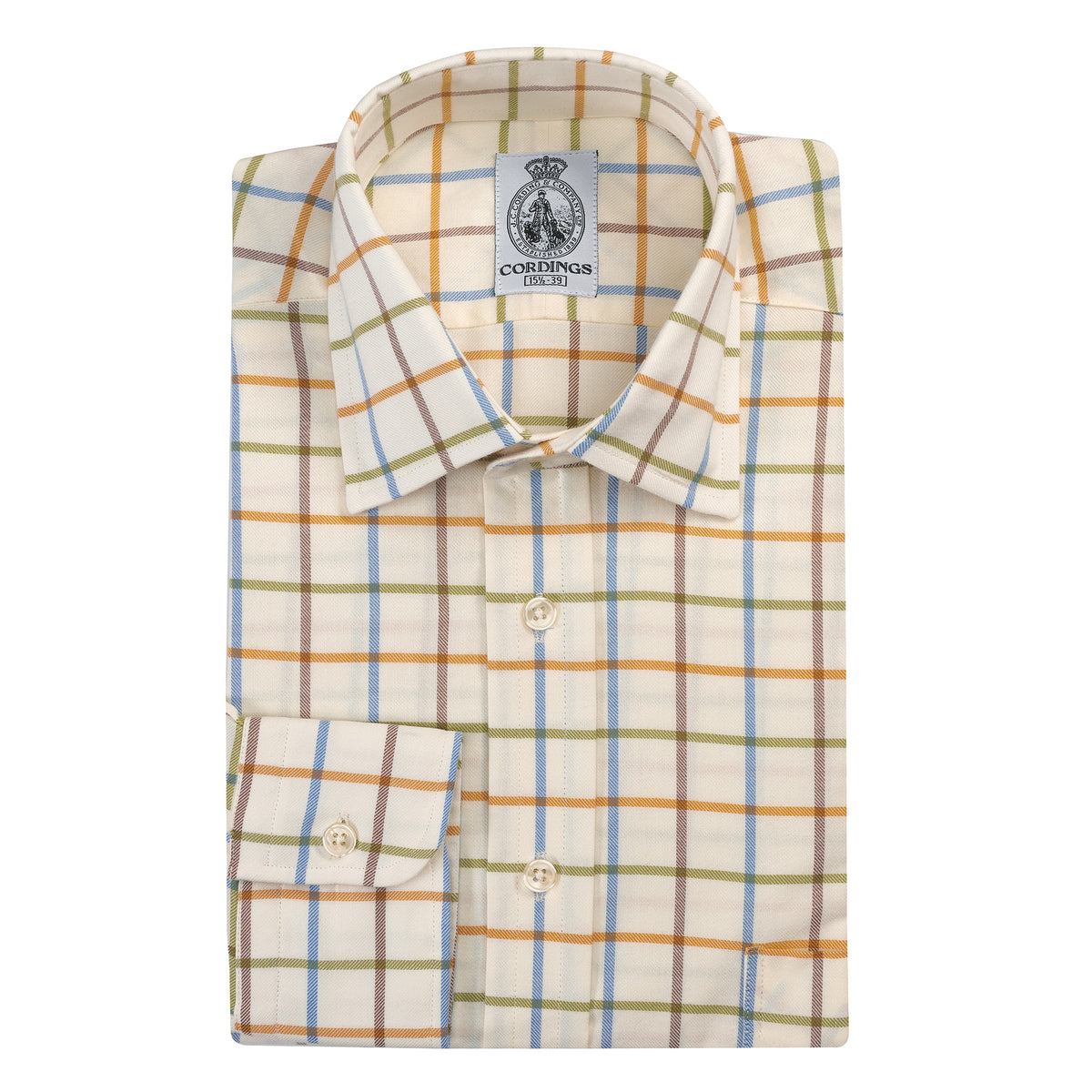 Pale Blue Large Overcheck Tattersall Shirt