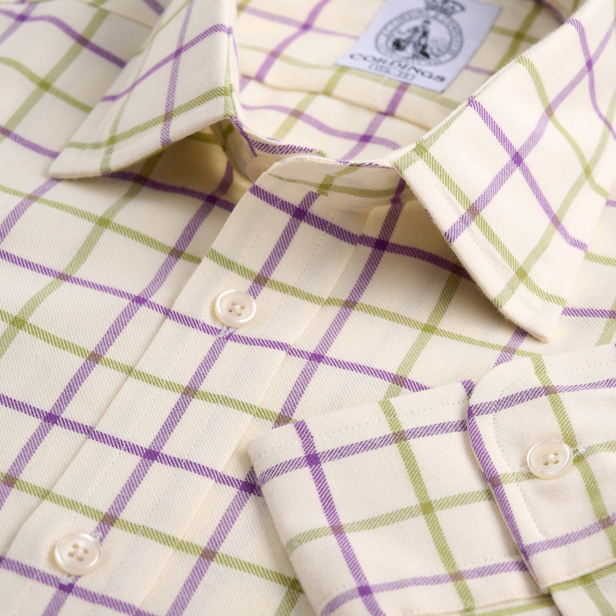 Green Purple Large Overcheck Tattersall Shirt