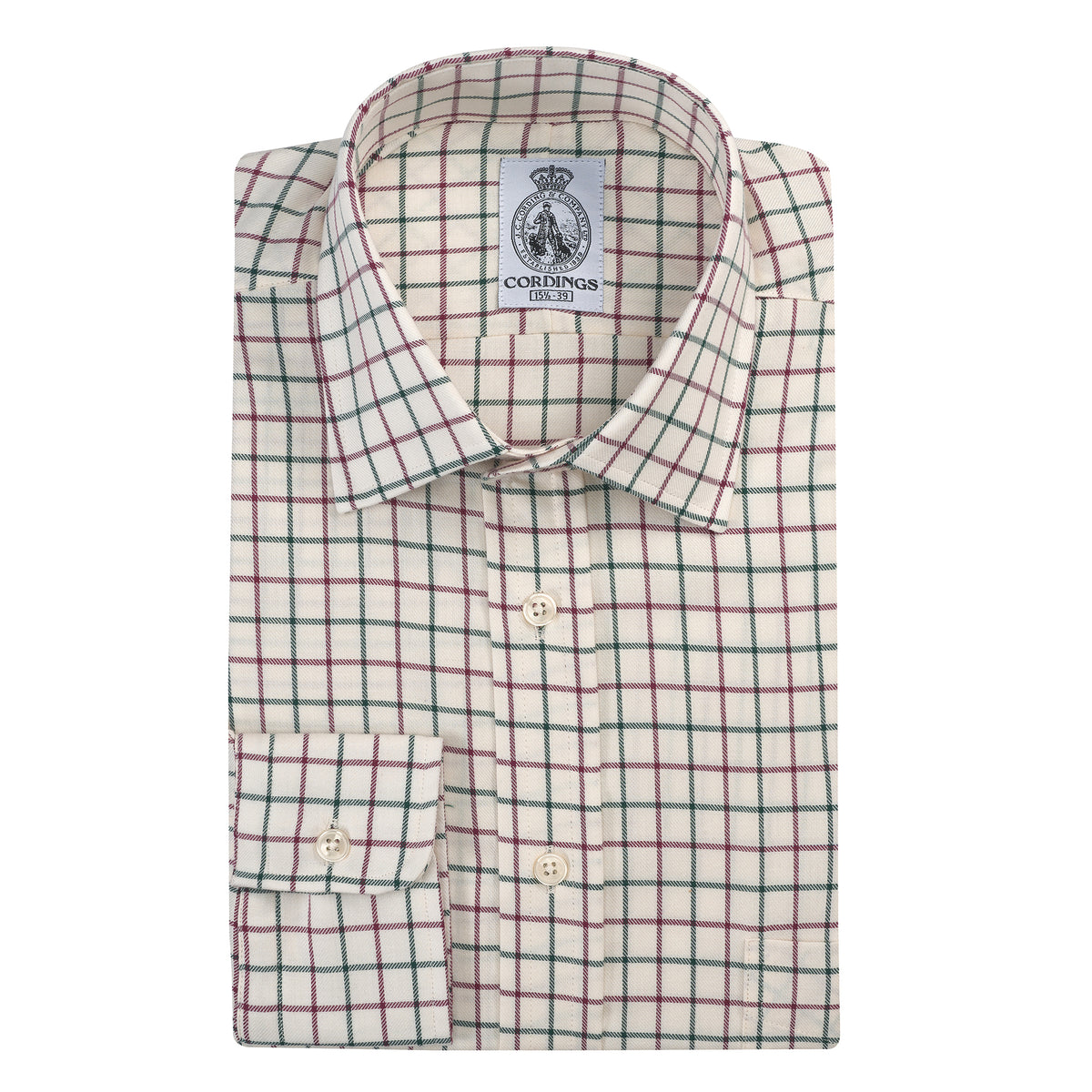 Green Wine Medium Check Tattersall Shirt