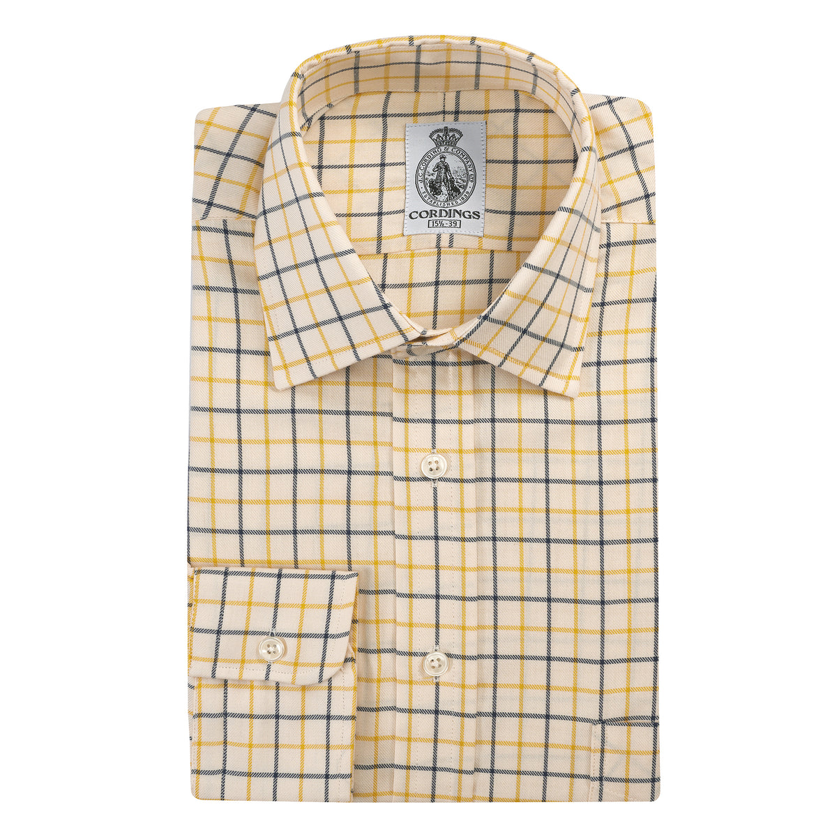 Yellow Navy Medium Check Tattersall Shirt