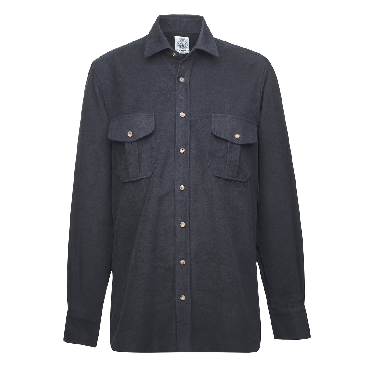 Navy Linton Moleskin Shirt