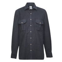Navy Linton Moleskin Shirt
