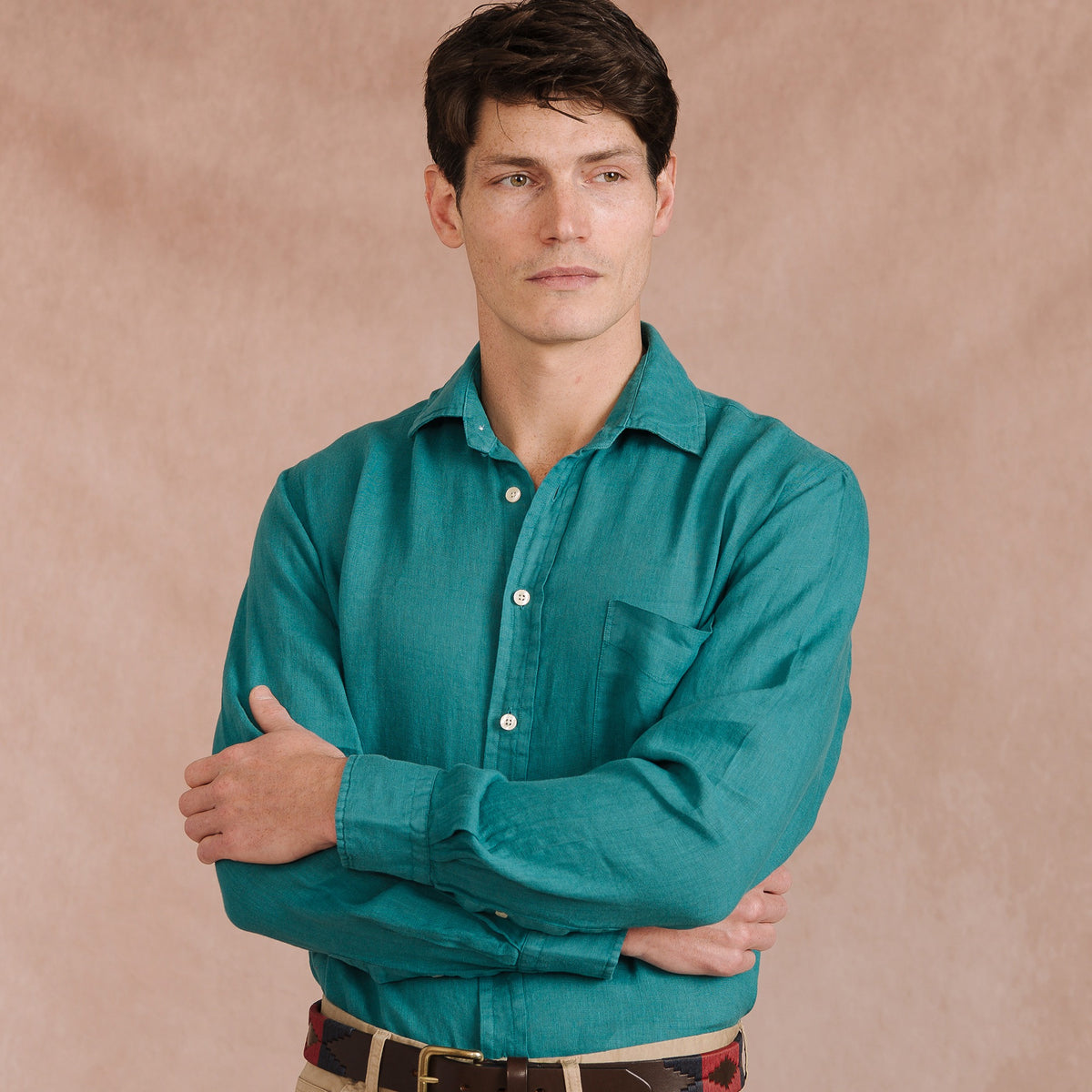 Sea Green Vintage Linen Shirt