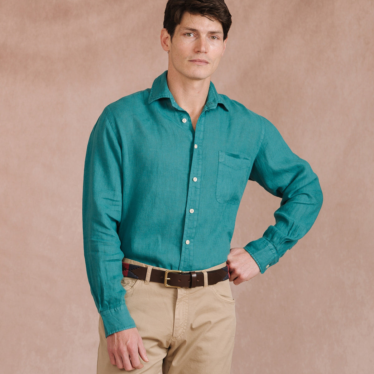 Sea Green Vintage Linen Shirt